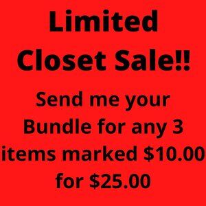 BUNDLE 3 items marked $10.00 for $25.00